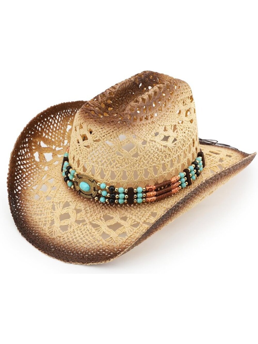 Men's Beige Pull-On Western Cattleman Style Wide Shapeable Brim Cowboy Hat